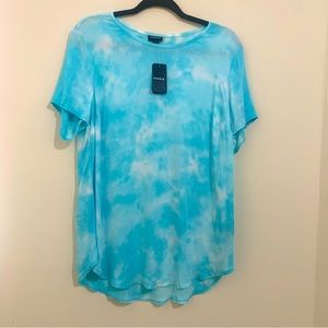 NWT Torrid Light Blue Tie Dye Stella Super Soft Tunic Tshirt Sz Large 0 12